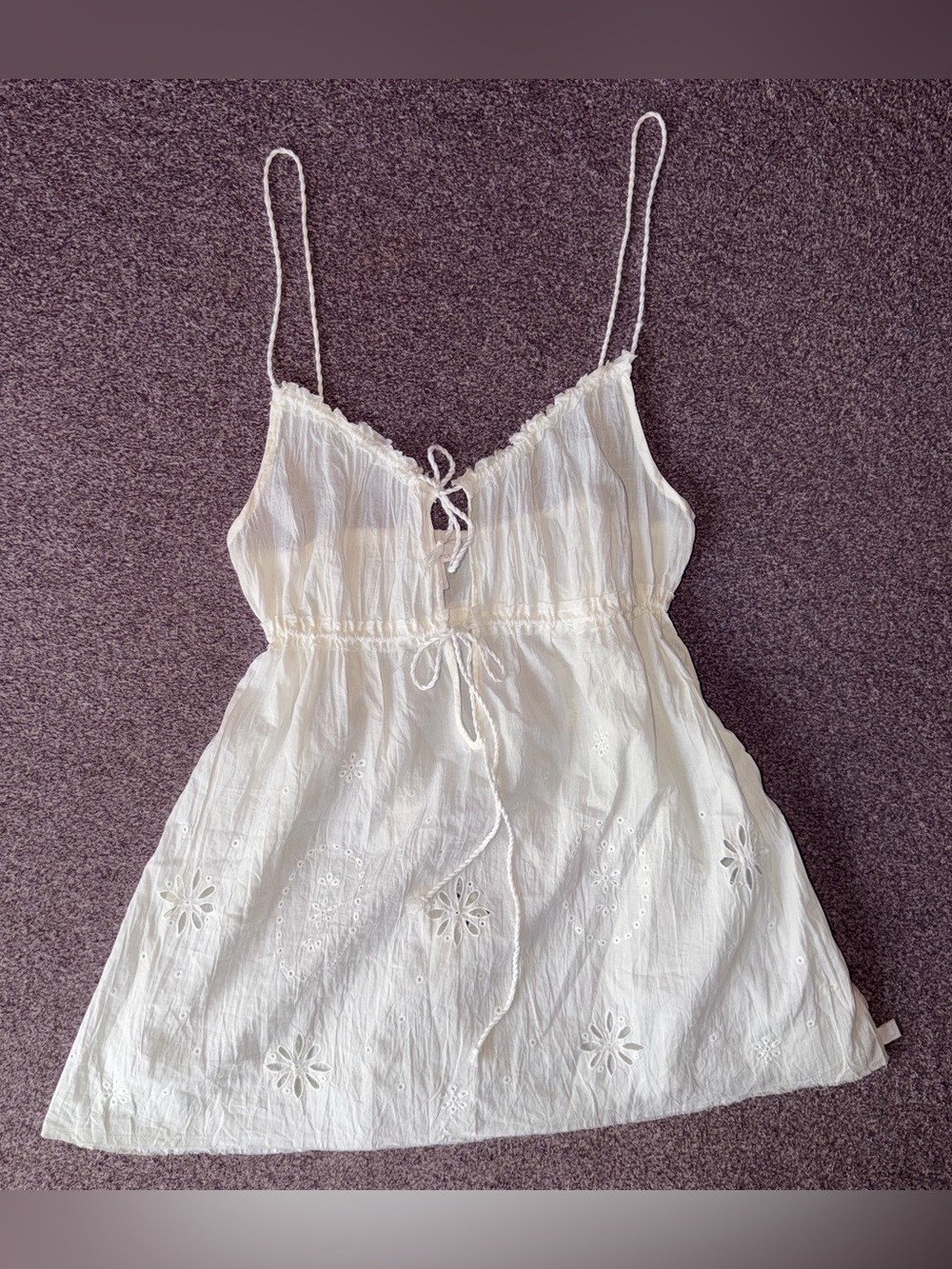 Vintage Y2K Hollister 2000s Eyelet Babydoll Tank Top